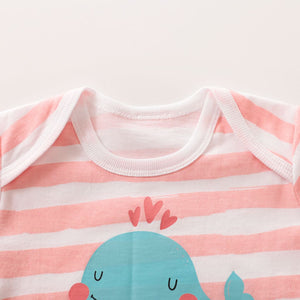 Cute Whale Romper With Pyjamas And Bib Set 3 - Minitaq baby kids clothes dress