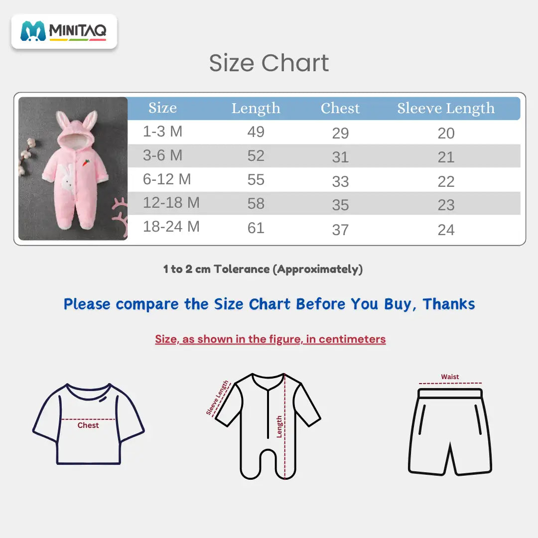 Rabbit N Carrot Soft Pink Hooded Baby Romper 21 - Minitaq baby kids clothes dress