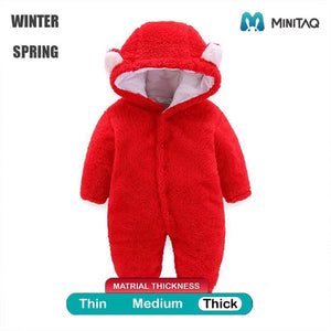 Valentine Red Winter Hooded Romper 3 - Minitaq baby kids clothes dress