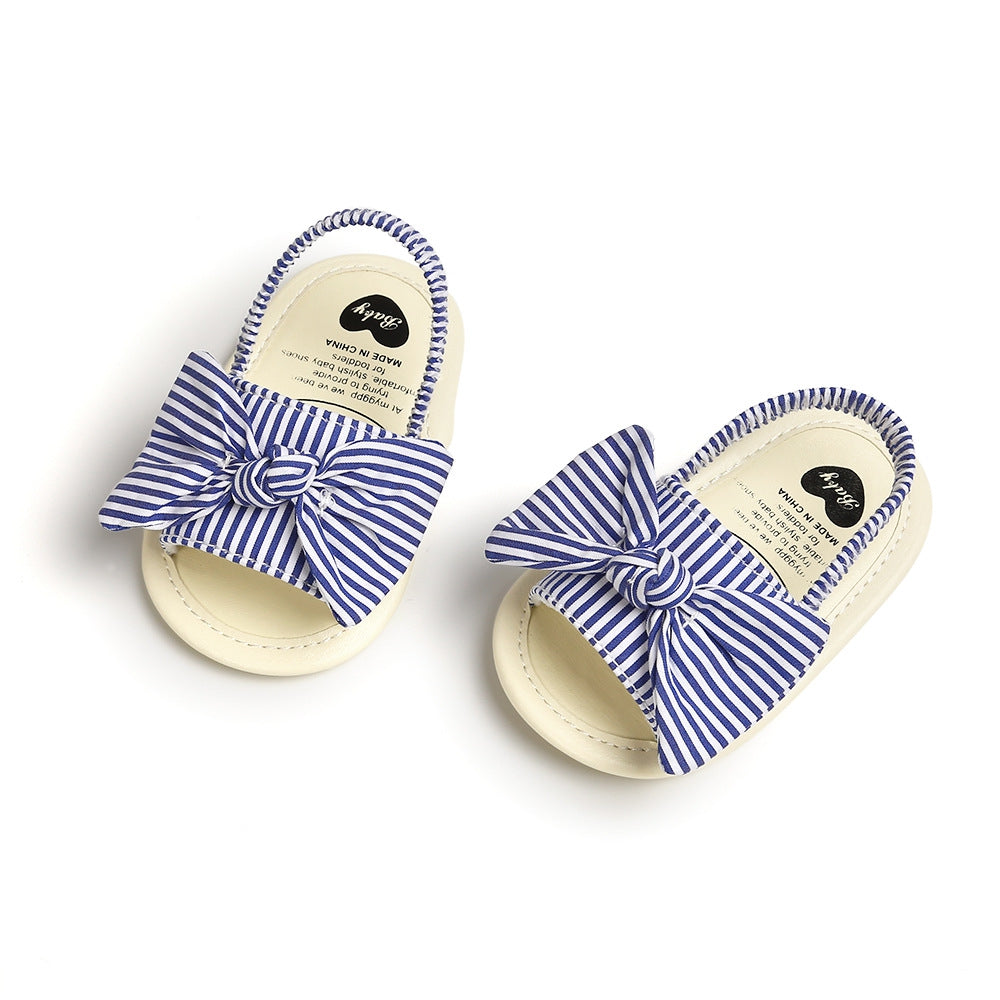 Blue Striped Baby Sandals With Elastic Ankle Band 2 - Minitaq baby kids clothes dress