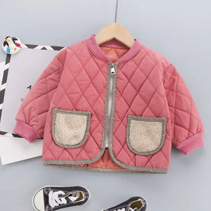 Pink Quilted Puffer N Fur Pocket Style Set - Minitaq baby kids clothes dress