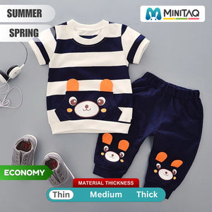 Cute Cartoon Design Shirt and Pant 2pcs Set - Minitaq baby kids clothes dress