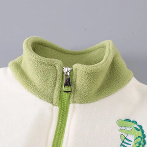 Dino Fleece Zipper Jacket N Pants 2pcs Set - Minitaq baby kids clothes dress