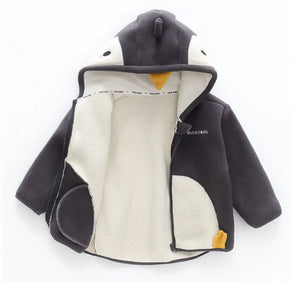 Penguin Fleece Zipper Winter Hoodie - Minitaq baby kids clothes dress
