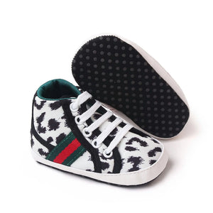 White and Black Cheetah Print Converse Style Baby Shoes 2 - Minitaq baby kids clothes dress