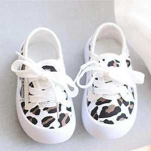 Cute White Kids Shoes with Leopard Print 1 - Minitaq baby kids clothes dress