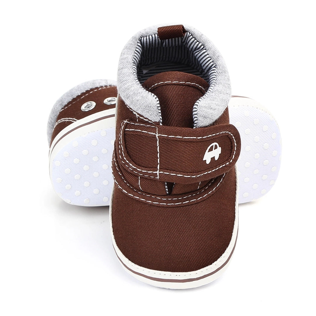 Brown Cotton Hook N Loop Baby Shoes 2 - Minitaq baby kids clothes dress