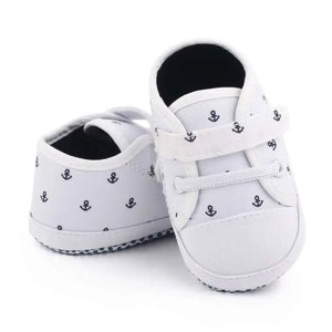 Anchored Pattern White Baby Shoes 2 - Minitaq baby kids clothes dress