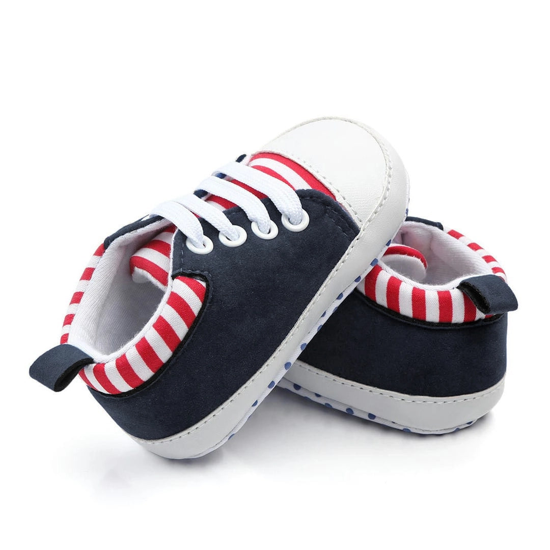 Black Baby Sneakers with White Stripes 2 - Minitaq baby kids clothes dress