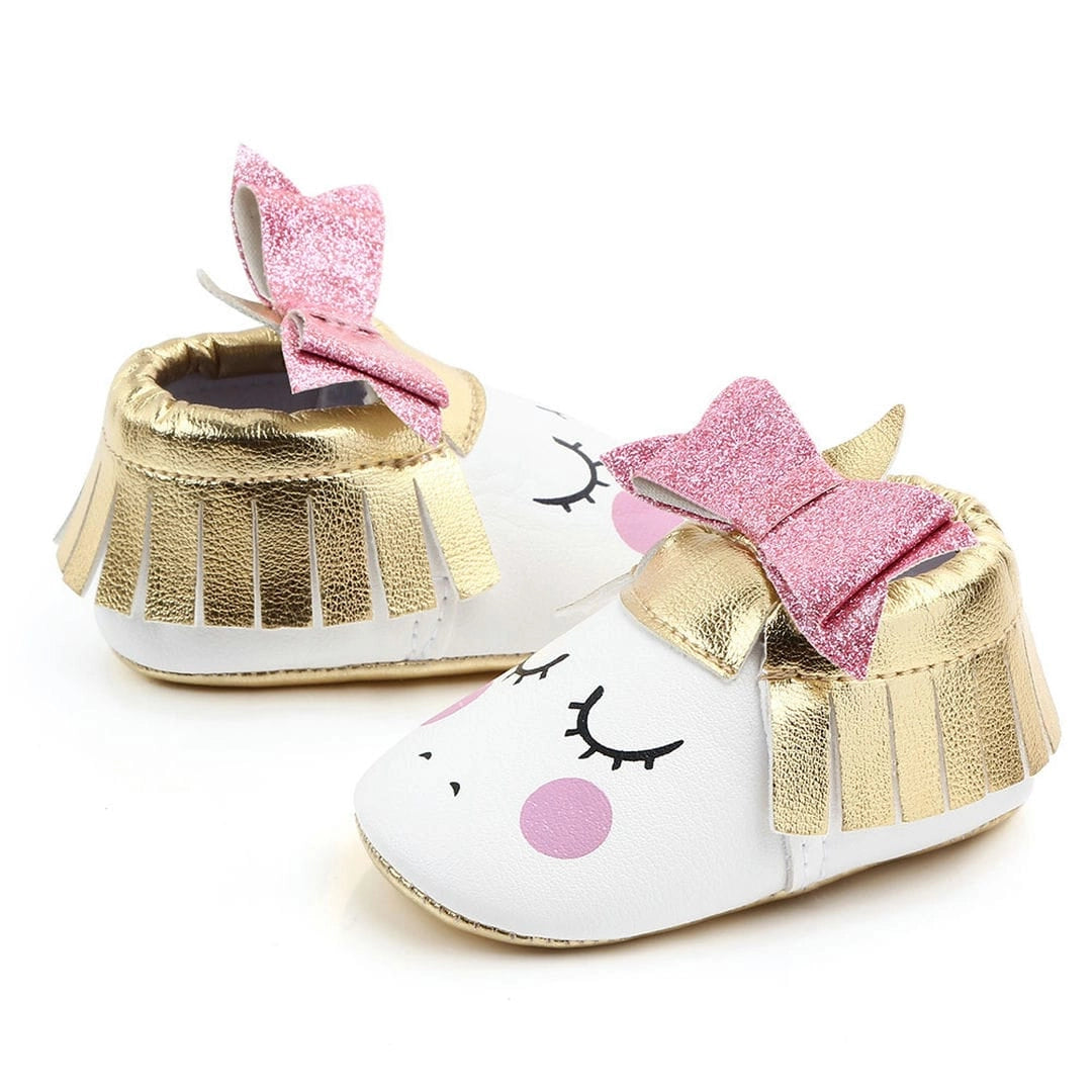 Cute Unicorn Style White and Gold Baby Girl Shoes 2 - Minitaq baby kids clothes dress