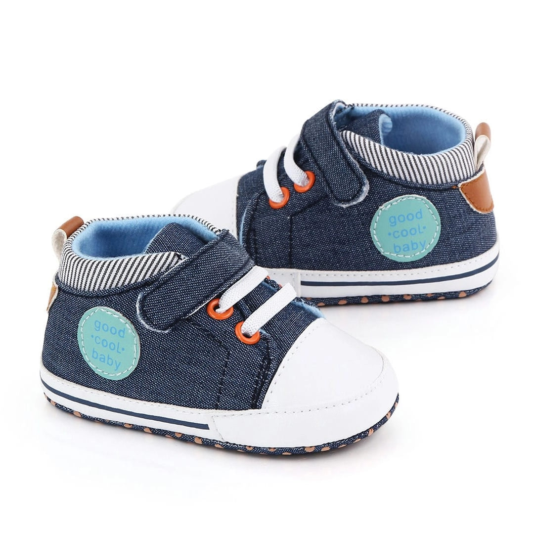 Stylish Blue and White Baby Shoes with Lace and Valcro Strap 2 - Minitaq baby kids clothes dress