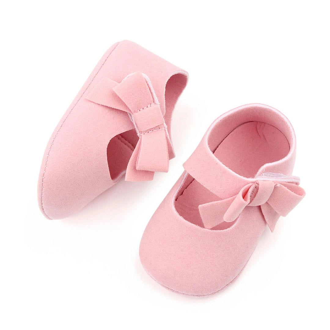 Stylish Soft Pink Baby shoes with Bow 2 - Minitaq baby kids clothes dress