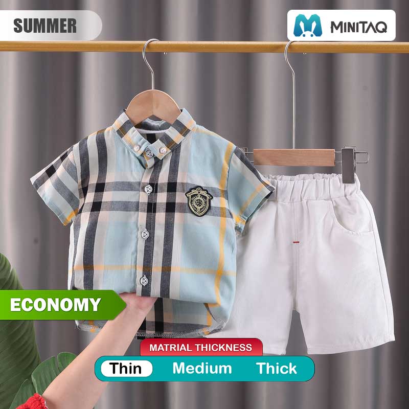 Green Shirt Check Style With Shorts 2pc 2 - Minitaq baby kids clothes dress