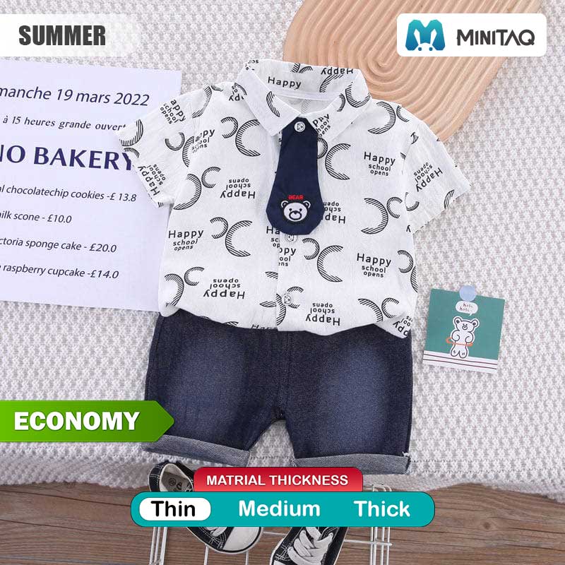 Casual White Shirt With Shorts 2pc Set 2 - Minitaq baby kids clothes dress