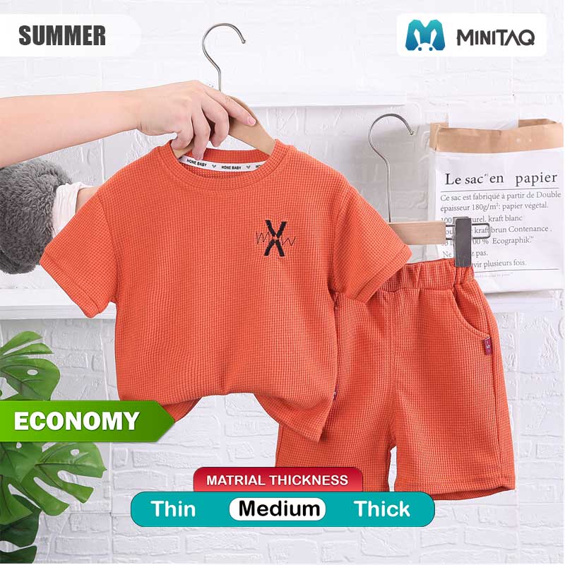 Modern Waffle Soft Carrot T-Shirt and Shorts 2 - Minitaq baby kids clothes dress