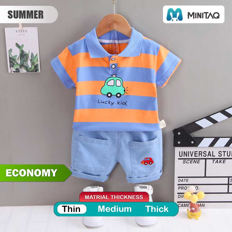 Lucky Kid Car Design Shirt and Shorts V3 2 - Minitaq baby kids clothes dress