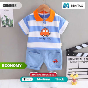 Lucky Kid Car Design Shirt and Shorts 2 - Minitaq baby kids clothes dress