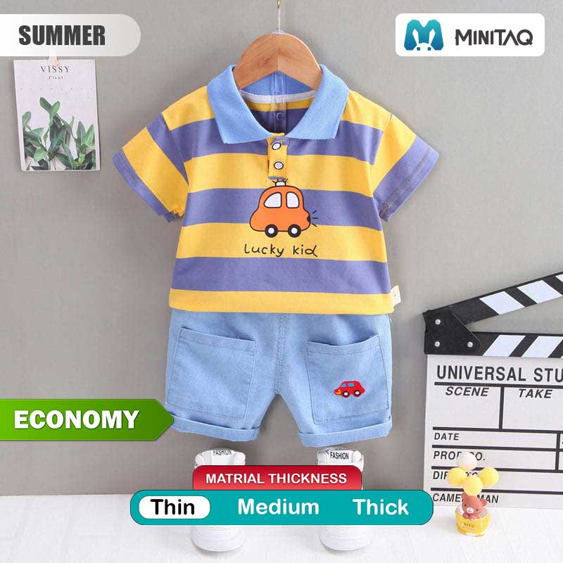 Lucky Kid Car Design Shirt and Shorts V2 2 - Minitaq baby kids clothes dress