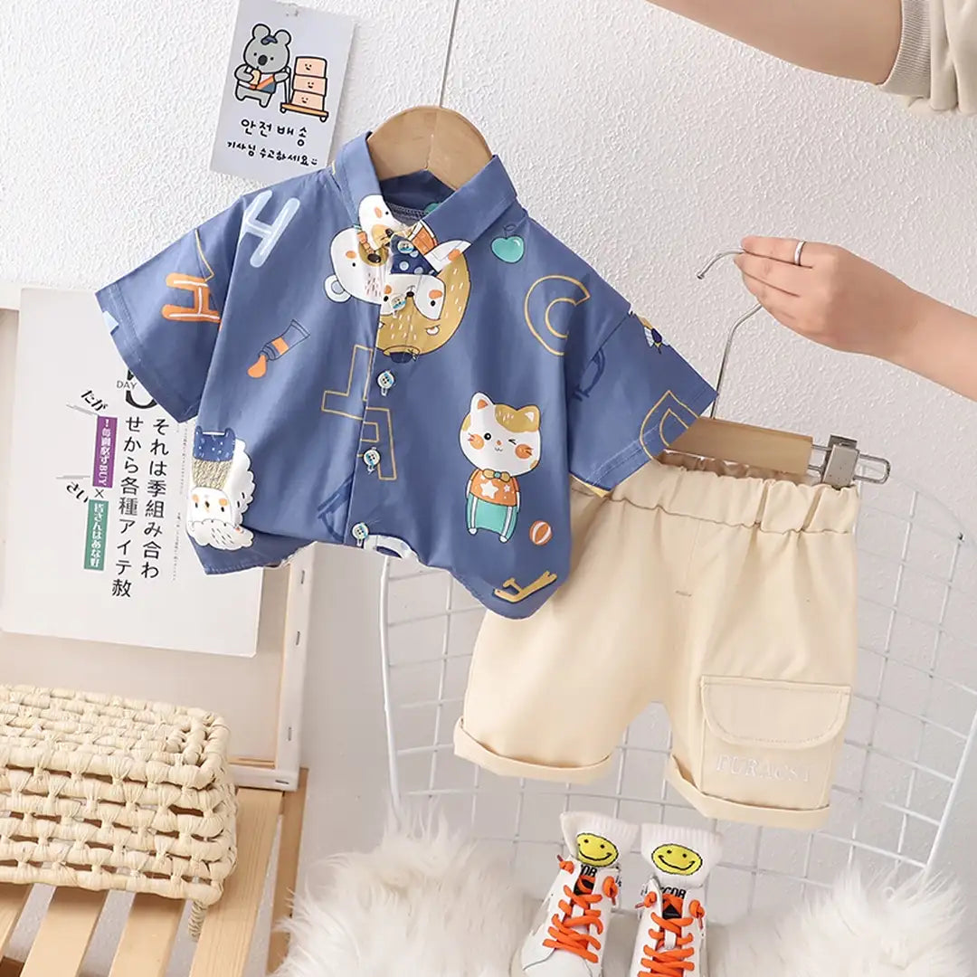 Casual Summer Cartoons 2pc Set For Boys 1 - Minitaq baby kids clothes dress