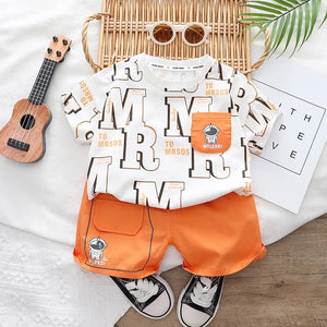 Casual Funky Style T-Shirt With Orange Shorts 13 - Minitaq baby kids clothes dress