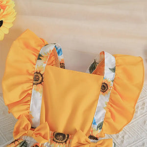 The Yellow Winged Style Casual Baby Girl Dress 3 - Minitaq baby kids clothes dress