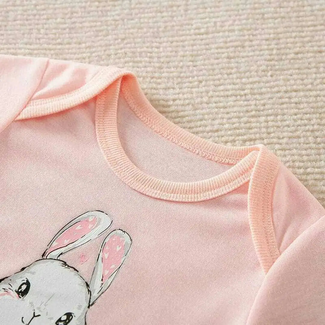 Pink Heart Bunny Baby Girl Onesie 3 - Minitaq baby kids clothes dress