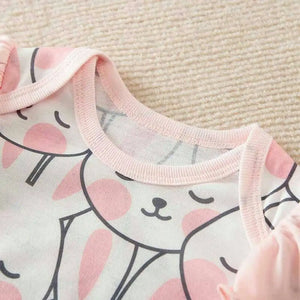 Pink Bunnies Pattern Baby Girl Romper 3 - Minitaq baby kids clothes dress