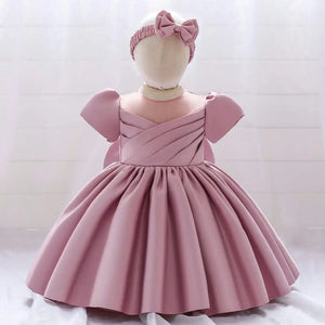 Dark Pink Line Over Style Formal Wear Frock 3 - Minitaq baby kids clothes dress