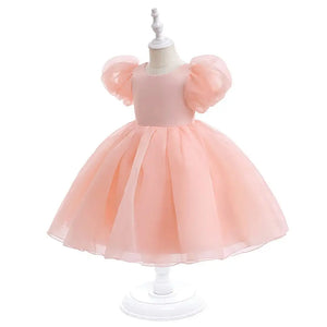 Organza Puffy Short Sleeve Stylish Dress 3 - Minitaq baby kids clothes dress