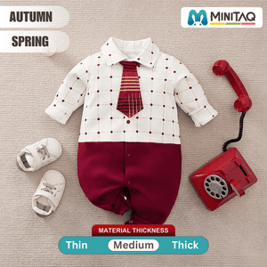 Red Dots N Lines Formal Office Dress With Tie 1 - Minitaq baby kids clothes dress