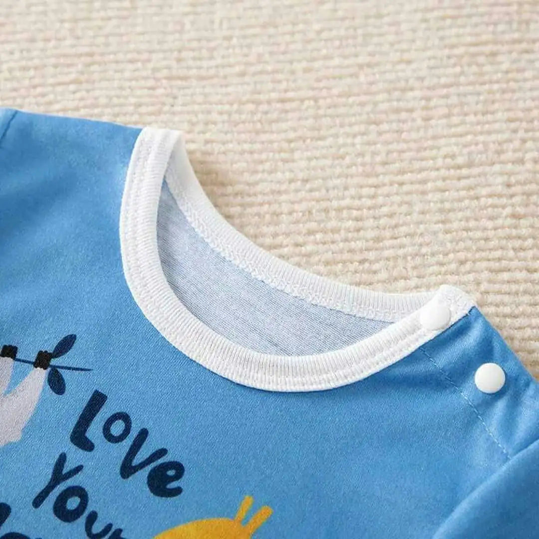 Love The Planet Blue White Baby Romper 3 - Minitaq baby kids clothes dress