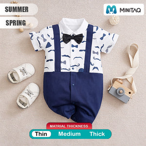 Smart Moustache Style Baby Romper With Bow Tie 2 - Minitaq baby kids clothes dress