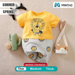 Lion Traveller Yellow N Gray Baby Romper 2 - Minitaq baby kids clothes dress