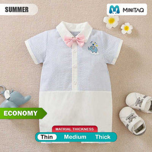 Plisse Style Light Blue Summer Romper 2 - Minitaq baby kids clothes dress