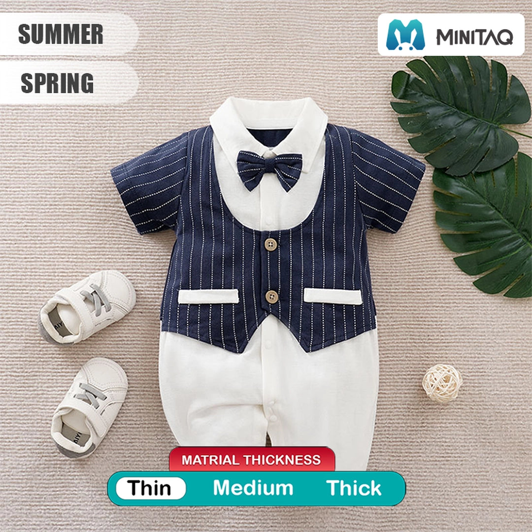 Smart Cotton Blue White Summer Romper 2 - Minitaq baby kids clothes dress