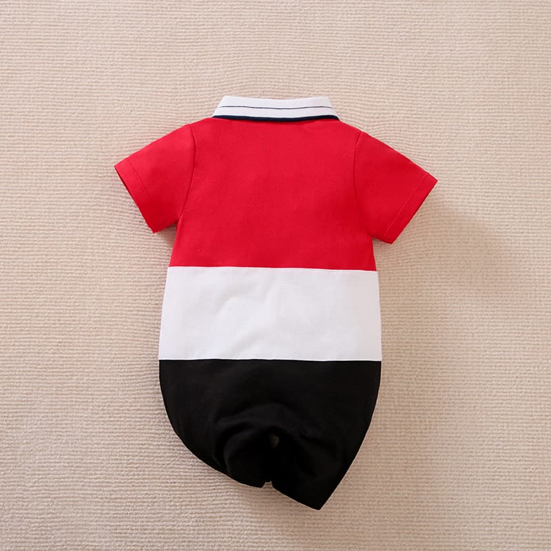 Red Variant Polo With Bow Tie Baby Romper 8 - Minitaq baby kids clothes dress