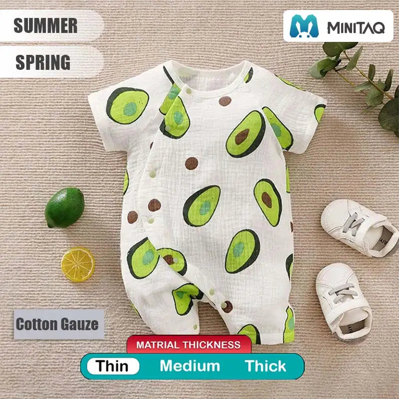 The Avocado Rain Summer Gauze Cotton Baby Romper 2 - Minitaq baby kids clothes dress