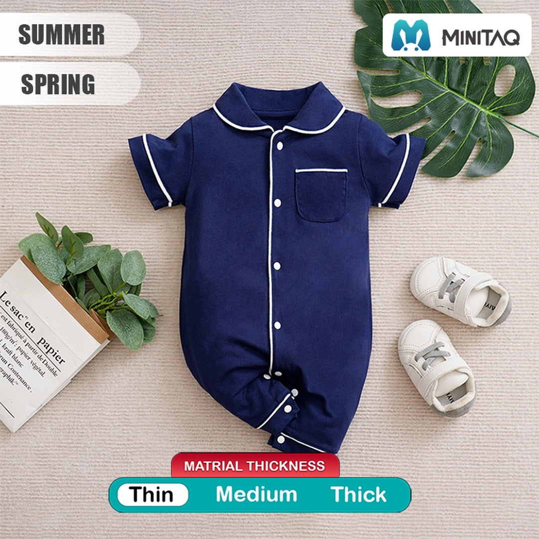 Comfy Cotton Baby Dark Blue Sleeping Romper 2 - Minitaq baby kids clothes dress