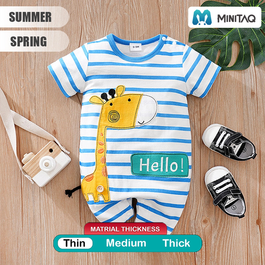 Hello By Giraffe Cute Baby Cotton Romper 2 - Minitaq baby kids clothes dress