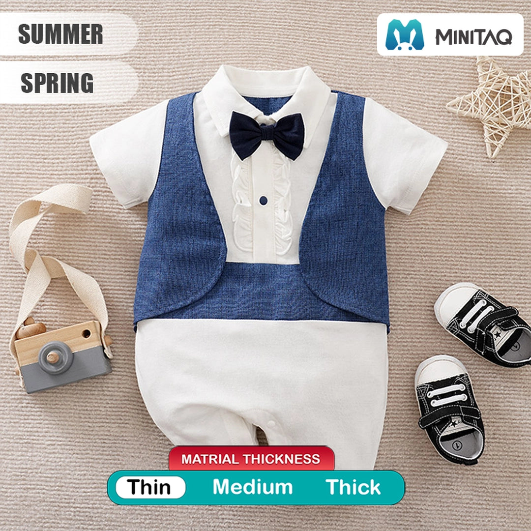 The Smart Arabian Blue White Summer Cotton Romper 2 - Minitaq baby kids clothes dress