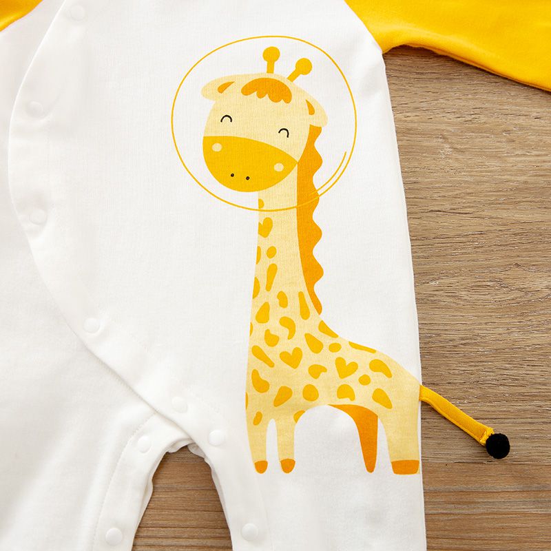 Sweet Yellow Cartoon Giraffe Baby Romper 3 - Minitaq baby kids clothes dress