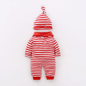 Owl on Red Lines with Hat and Napkin Bib 3 - Minitaq baby kids clothes dress