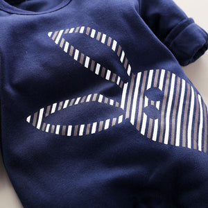 Casual Blue Carrot Rabbit Full Sleeve Cap Romper 3 - Minitaq baby kids clothes dress