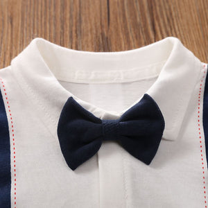 American Style Bow Tie Gentleman Romper 3 - Minitaq baby kids clothes dress