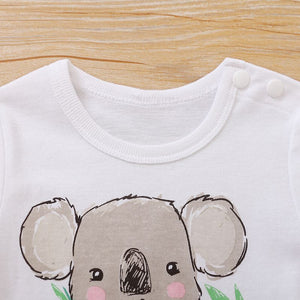 Cute Koala romper with green stripes 3 - Minitaq baby kids clothes dress