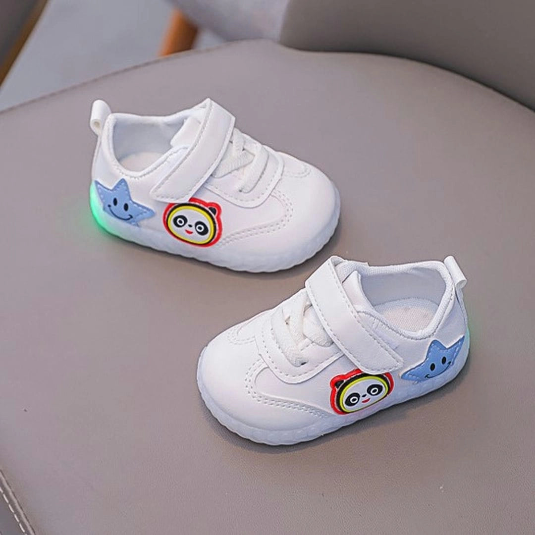 Elegant White Cartoon Kids Shoes with Sole Lights 2 - Minitaq baby kids clothes dress