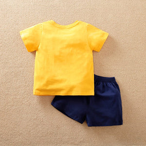 Dino Cotton 2pc T-Shirt With Blue Shorts 10 - Minitaq baby kids clothes dress