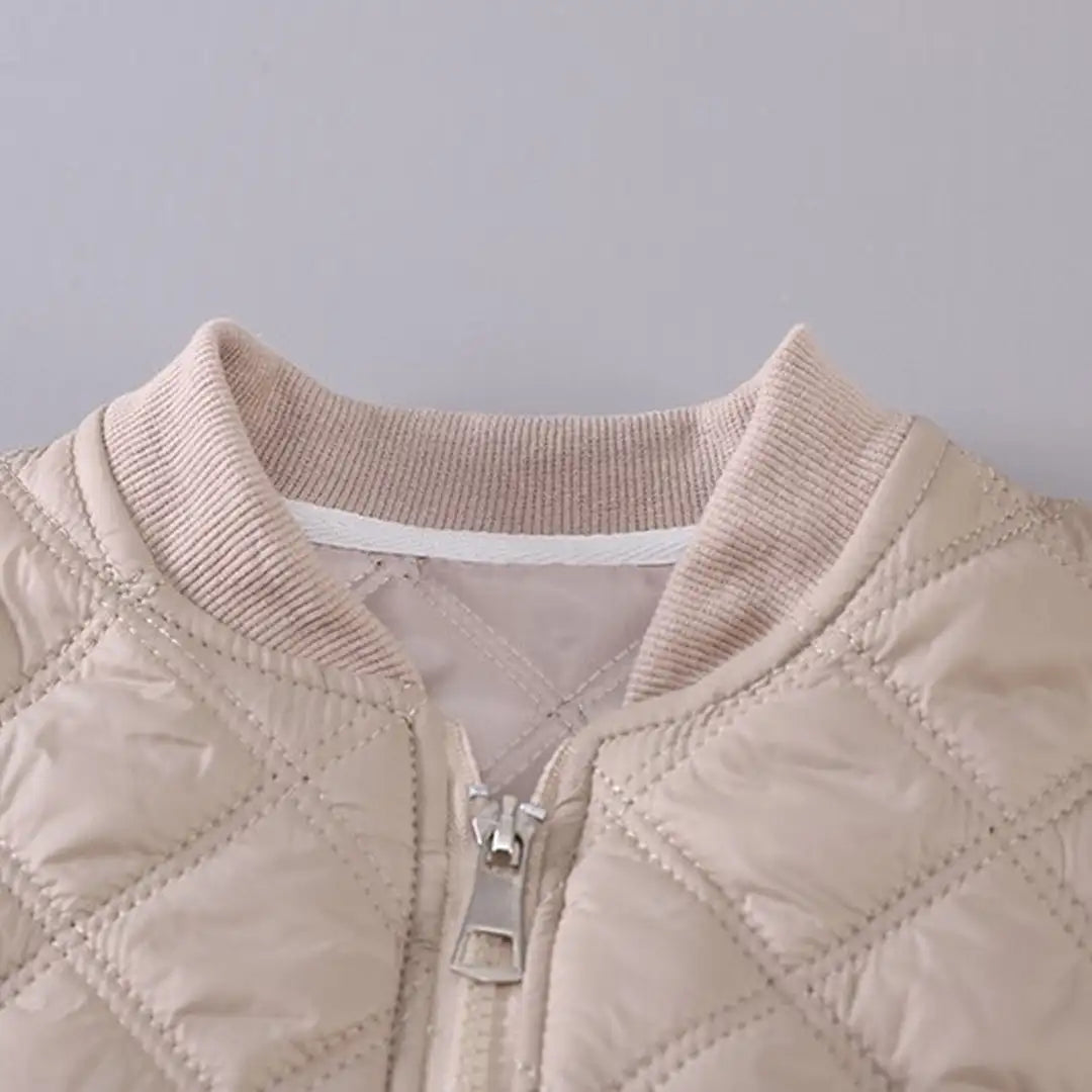 Beige Quilted Puffer Winter Jacket N Pants 2pcs Set - Minitaq baby kids clothes dress