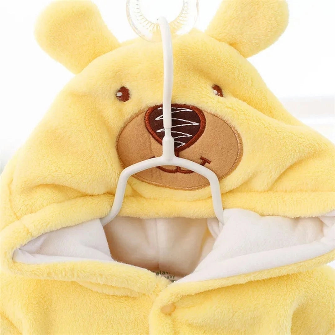 Yellow Bear Winter Hooded Romper 3 - Minitaq baby kids clothes dress