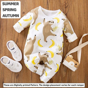 Fun with Animal and Banana Romper 2 - Minitaq baby kids clothes dress